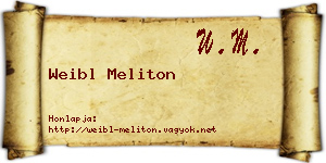 Weibl Meliton névjegykártya